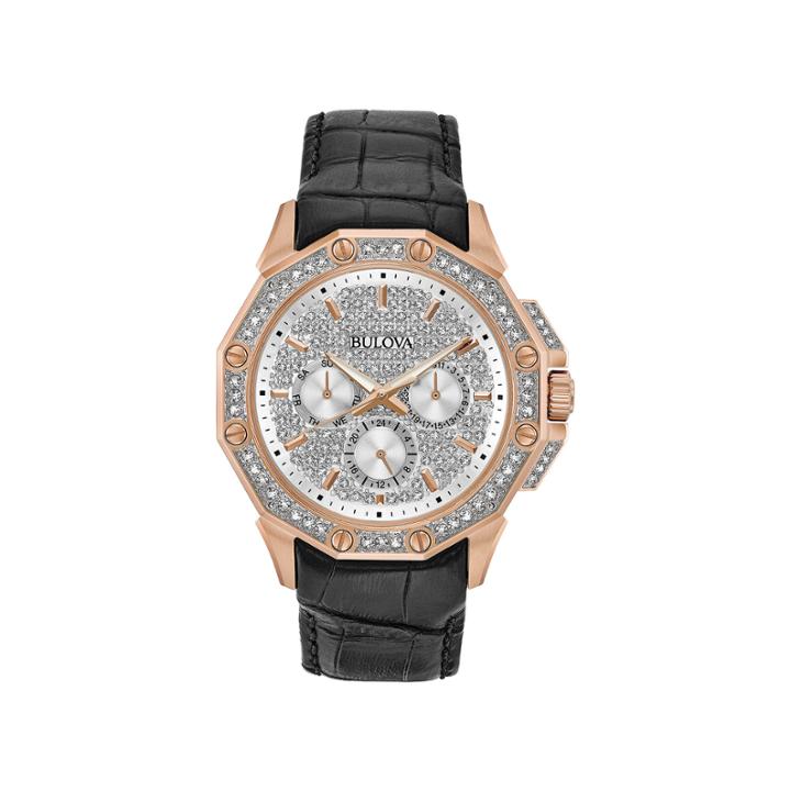 Bulova Mens Black Strap Watch-98c125