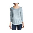 Liz Claiborne 3/4 Sleeve Crew Neck T-shirt-womens
