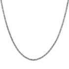 14k White Gold Solid Byzantine 24 Inch Chain Necklace