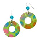 Aris By Treska Colorful Disc Silver-tone Drop Earrings
