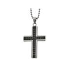 Mens 1/2 Ct. T.w. Color-enhanced Black Diamond Stainless Steel Cross Pendant
