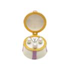 Cultured Freshwater Pearl And Genuine White Topaz Boxed Pendant And Earring Set
