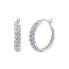 1/10 Ct. T.w. Diamond Sterling Silver Swirl Hoop Earrings