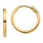 14k Gold 11mm Round Hoop Earrings