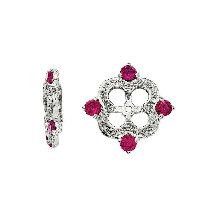 Diamond Accent & Lab-created Ruby Sterling Silver Earring Jackets