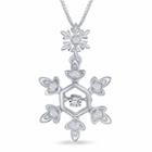 Enchanted Disney Fine Jewelry 1/10 C.t.t.w. Diamond Sterling Silver Frozen Snowflake Pendant Necklace