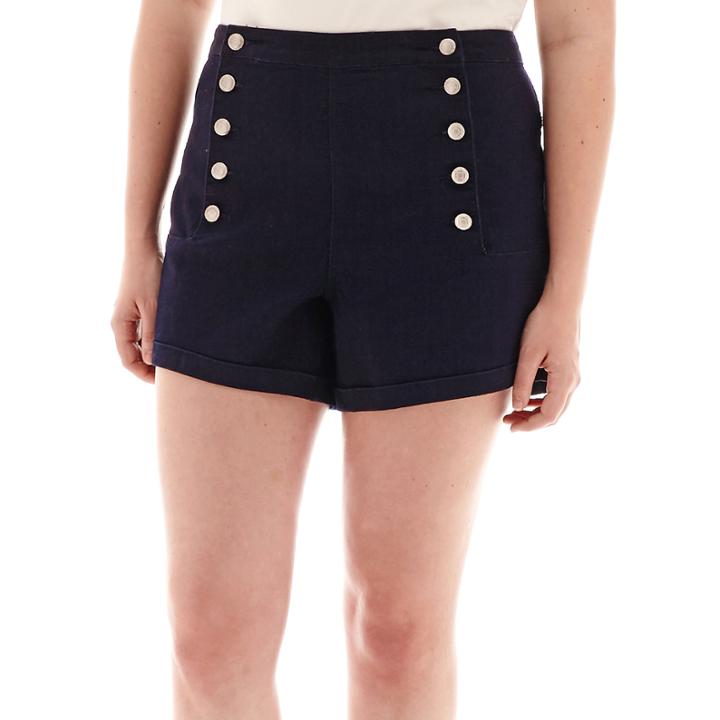 Almost Famous High-waist Sailor Shorts - Juniors Plus