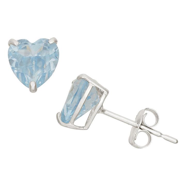 Lab Created Blue Aquamarine 6.1mm Stud Earrings