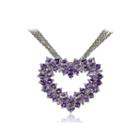 Fine Jewelery Womens 18 Inch Purple Amethyst Sterling Silver Link Necklace