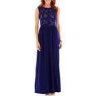 R & M Collections Sleeveless Lace-top Gown
