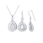 Womens 2-pc. White Mother Of Pearl Sterling Silver Jewelry Set