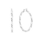 Liz Claiborne Silver-tone Twist Chain Hoop Earrings