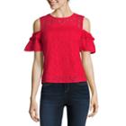 Project Runway Cold Shoulder Lace Top