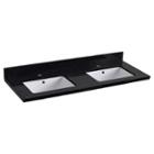 47.5-in. W 18.25-in. D Quartz Top With Backsplashin Black Galaxy Color For 1 Hole Faucet - White Umsink