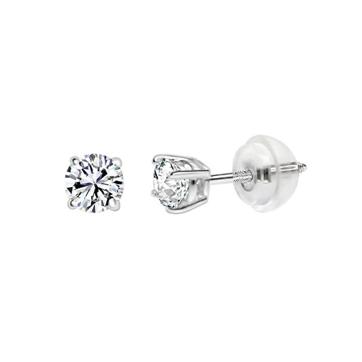 Swarovski 1/6 Ct. T.w. White Zirconia 3.5mm Round Stud Earrings