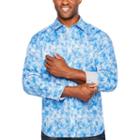 Society Of Threads Long Sleeve Abstract Button-front Shirt-big And Tall