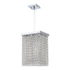 Prism Collection 1 Light Mini Chrome Finish And Clear Crystal Square Pendant