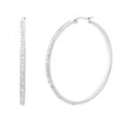 Stainless Steel Cubic Zirconia Hoop Earrings