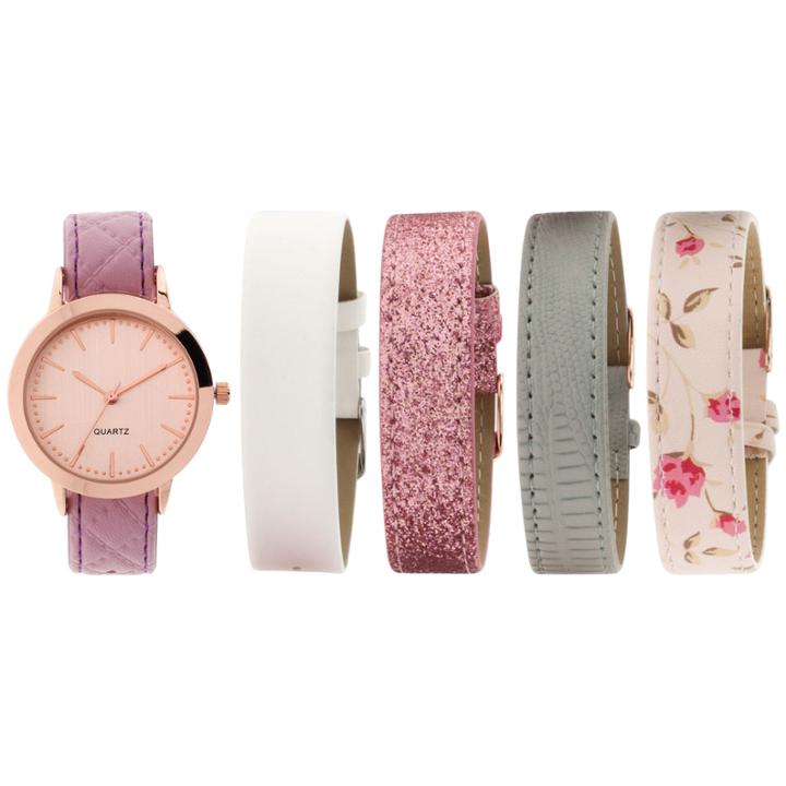 Interchangeable Band Womens Multicolor 5-pc. Watch Boxed Set-jcp2993sst