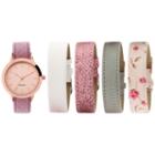Interchangeable Band Womens Multicolor 5-pc. Watch Boxed Set-jcp2993sst