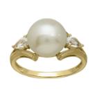 Certified Sofia&trade; 10mm Cultured Freshwater Pearl 10k Gold Ring