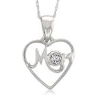 Womens 1/10 Ct. T.w. Genuine White Diamond 14k Gold Heart Pendant Necklace