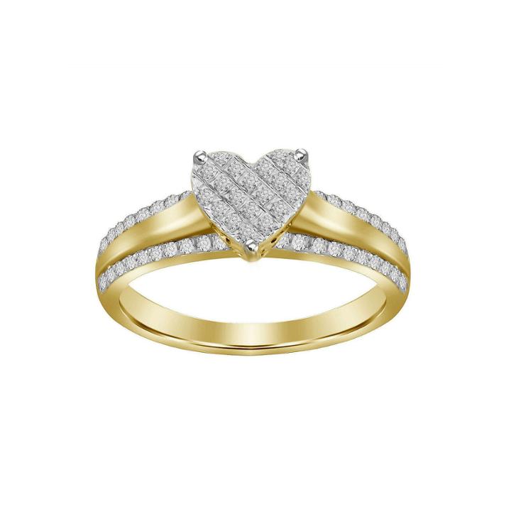 Womens 1/5 Ct. T.w. White Diamond 10k Gold Delicate Ring