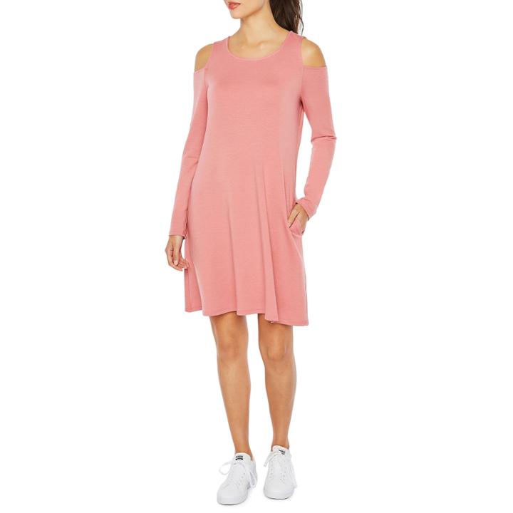 Alyx Long Sleeve Cold Shoulder Shift Dress