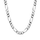 Made In Italy Sterling Silver Solid Figaro 24 Inch Chain Necklace