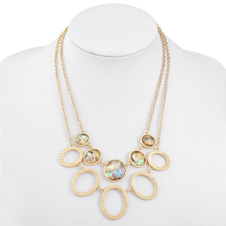 Liz Claiborne Womens Oval Collar Necklace