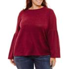 A.n.a Long Bell Sleeve Knit Top-plus