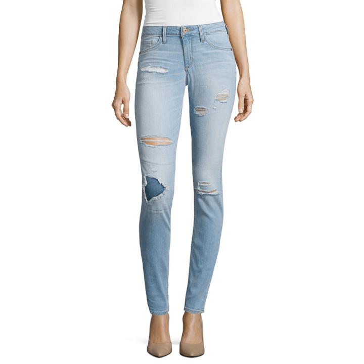 Arizona Destructed Skinny Jeans - Juniors