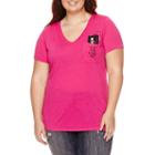 Arizona Short-sleeve Easy V-neck Tee With Pocket - Juniors Plus