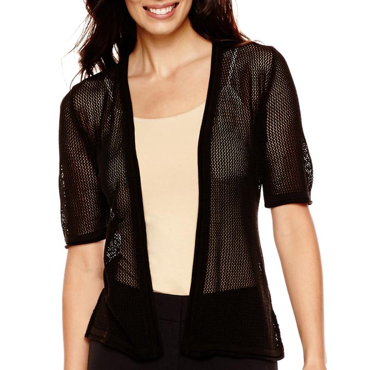 Perceptions Short-sleeve Fishnet Shrug