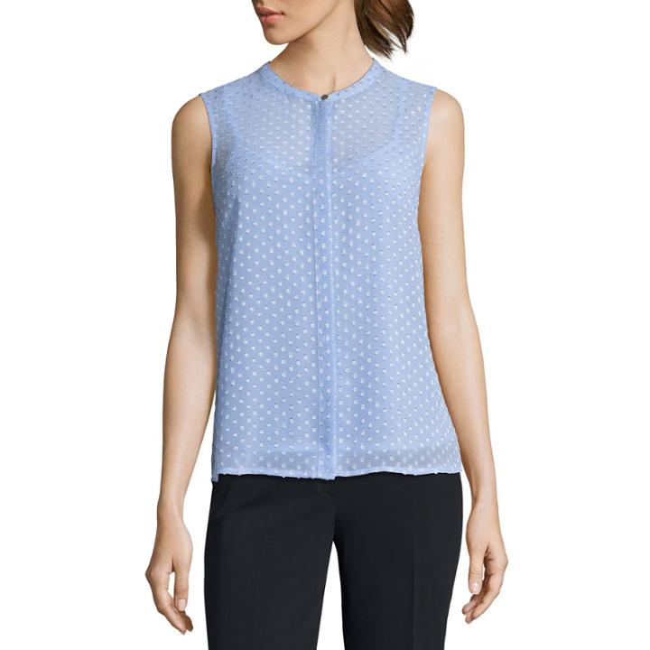Liz Claiborne Sleeveless Back Peplum Blouse