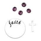 Footnotes Too Purple Crystal, Cross And Faith Disc Charm Set