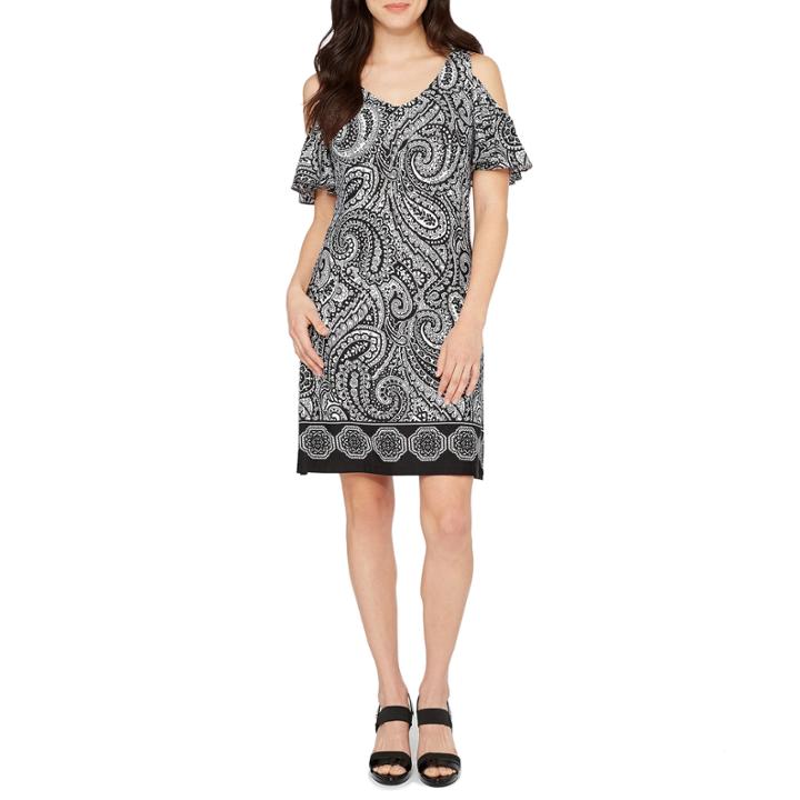 Msk Cold Shoulder Shift Dress