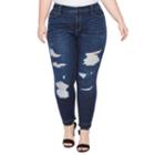 A.n.a Destructed Skinny Denim Ankle Jeans - Plus