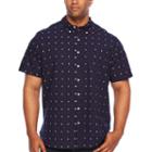 Jmco Short Sleeve Pattern Button-front Shirt-big And Tall