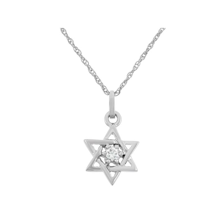 Womens Diamond Accent White Diamond 10k Gold Pendant Necklace
