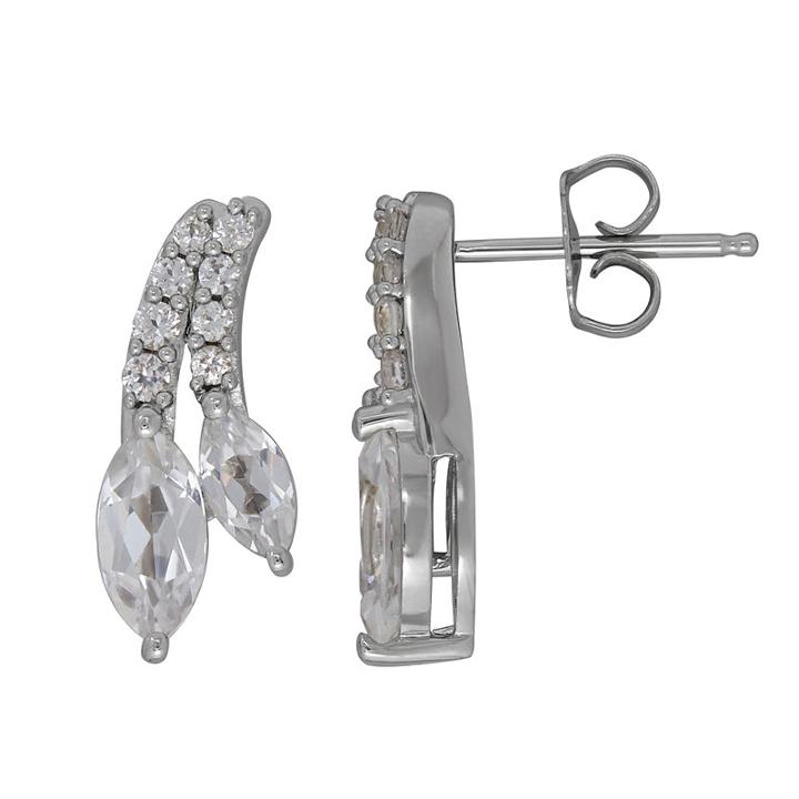 Lab Created White Sapphire Sterling Silver Drop Earrings