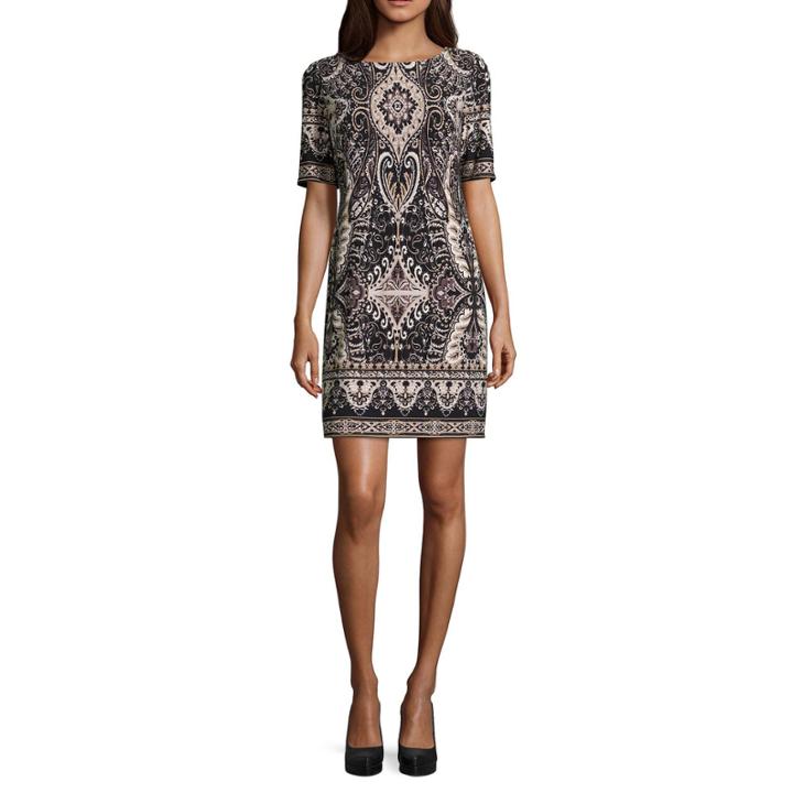 Ronni Nicole Elbow Sleeve Sheath Dress-petites