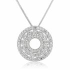 Womens 1/5 Ct. T.w. Genuine White Diamond Circle Pendant Necklace
