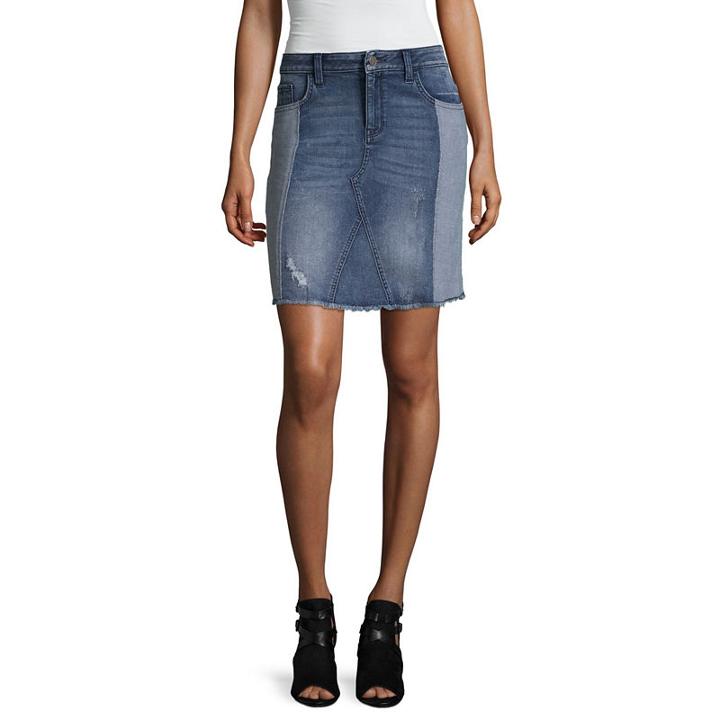 Libby Edelman Two-tone Denim Skirt