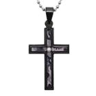 Mens Diamond-accent Stainless Steel Camouflage Cross Pendant Necklace