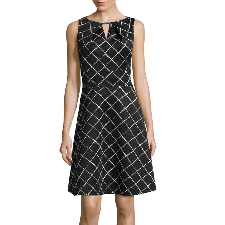 Liz Claiborne Bar Neck Fit-and-flare Dress