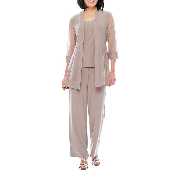R & M Richards 3/4 Sleeve Jacket Pant Set