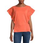 A.n.a Embroidered Flutter Sleeve Tee