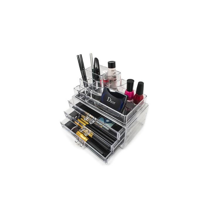 Sorbus Acrylic Cosmetics And Makeup Storage Case Display- Includes Round Top Storage With 3 Large Drawers -space- Saving