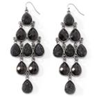 Mixit&trade; Faceted Jet Bead Chandelier Earrings